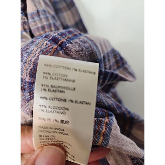 Free People Women's Jessi plaid Top Size Small - Picture 6 of 11